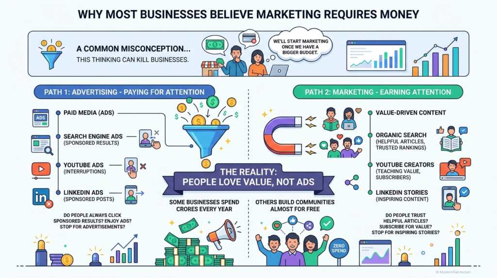 Why Most Businesses Believe Marketing Requires Money